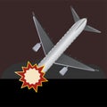 Passenger air plane crash illustration Royalty Free Stock Photo