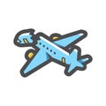 Passenger air plane crash Vector icon Cartoon illustration.