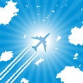 Passenger aircraft flying in sky Royalty Free Stock Photo