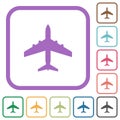 Passenger aircraft simple icons