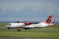 Passenger aircraft taxying at airport Royalty Free Stock Photo