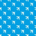 Passenger airliner pattern seamless blue Royalty Free Stock Photo