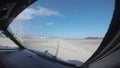 Passenger airliner taxing to a runway for takeoff