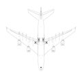 Passenger Airoplane. Vector rendering of 3d