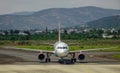 Passenger airplane at the airport Royalty Free Stock Photo