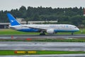 Passenger airplane at the airport