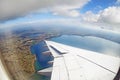 Passenger airplane in flight Royalty Free Stock Photo