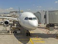 Passenger airplane front view