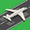 Passenger Airplane Isometric Landing. Vector