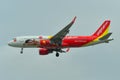 Passenger airplane landing at Saigon Airport