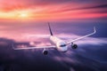 Passenger airplane mith motion blur effect Royalty Free Stock Photo