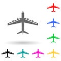 passenger airplane multi color style icon. Simple glyph, flat vector of transport view from above icons for ui and ux, website or Royalty Free Stock Photo