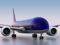 Passenger airplane taxiing on the runway Royalty Free Stock Photo