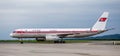 Passenger airplane Tupolev Tu-204-100B of Air Koryo company North Korea on airfield