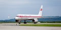 Passenger airplane Tupolev Tu-204-100B of Air Koryo company North Korea on airfield Royalty Free Stock Photo