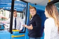 Passenger Arguing With Bus Driver Royalty Free Stock Photo