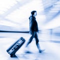 Passenger in the Beijing airport,motion blur Royalty Free Stock Photo