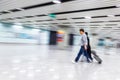 Passenger in the Beijing airport,motion blur Royalty Free Stock Photo