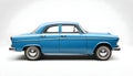 Passenger blue old car isolated on a white background Royalty Free Stock Photo