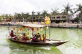 A Passenger Boat On Hoai River In Hoi An Ancient Town, Vietnam. Royalty Free Stock Photo