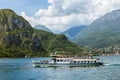 Passenger boat in mountain Lake Como