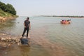 Passenger boat, Narmada River, India.