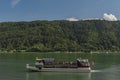 Passenger boat on Ossiacher see near Villach town in summer hot day