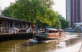 A passenger boat sailed in Saensaeb Canal in Bangkok, Thailand