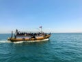 Passenger boats in the blue sea north of Java Island