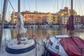 Passenger Boats in spanish harbour Royalty Free Stock Photo