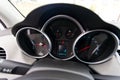 Passenger car speedometer. Car interior from the inside