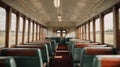 Passenger carriage on the railway on a white