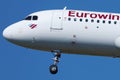 Passengers wearing Coronavirus protection mask in a Eurowings plane