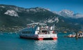 Passenger cruise ship on Annecy lake. Haute-Savoie, France Royalty Free Stock Photo