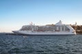 A passenger cruise ship on a dock in the port of Istanbul, Turkey. Royalty Free Stock Photo