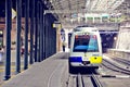 Passenger diesel train of Feve railway company. Royalty Free Stock Photo