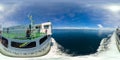 Passenger ferry at sea. 360-Degree view. Royalty Free Stock Photo