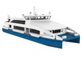 Passenger Ferry Boat Isolated