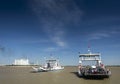 Passenger ferry boat on Mekong river in Phnom Penh Cambodia Royalty Free Stock Photo