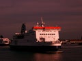 Passenger ferry-boat at sunset at Calais Royalty Free Stock Photo