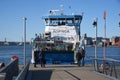 A passenger ferry in the harbour. Gothenburg Sweden.