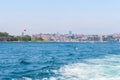 Passenger ferry ship carries people across the Bosphorus Istanbul