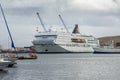 A passenger ferry of the Smyril-Line moored in the port, Faroe Islands. Thorshavn