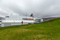 A passenger ferry of the Smyril-Line moored in the port, Faroe Islands. Thorshavn