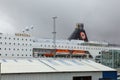 A passenger ferry of the Smyril-Line moored in the port, Faroe Islands. Thorshavn