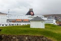 A passenger ferry of the Smyril-Line moored in the port, Faroe Islands. Thorshavn