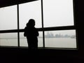 passenger on the ferry to Staten Island observing the view Royalty Free Stock Photo