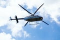 Passenger helicopter flies at an air show