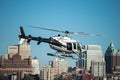 Passenger helicopter flying in New York City