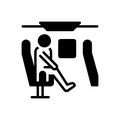 Black solid icon for Passenger, wayfaring and peregrination Royalty Free Stock Photo